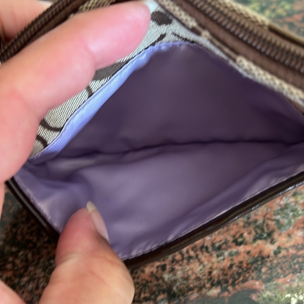 Coach Signature Canvas Wristlet, Brw/Tan EUC, like new - Picture 5 of 6